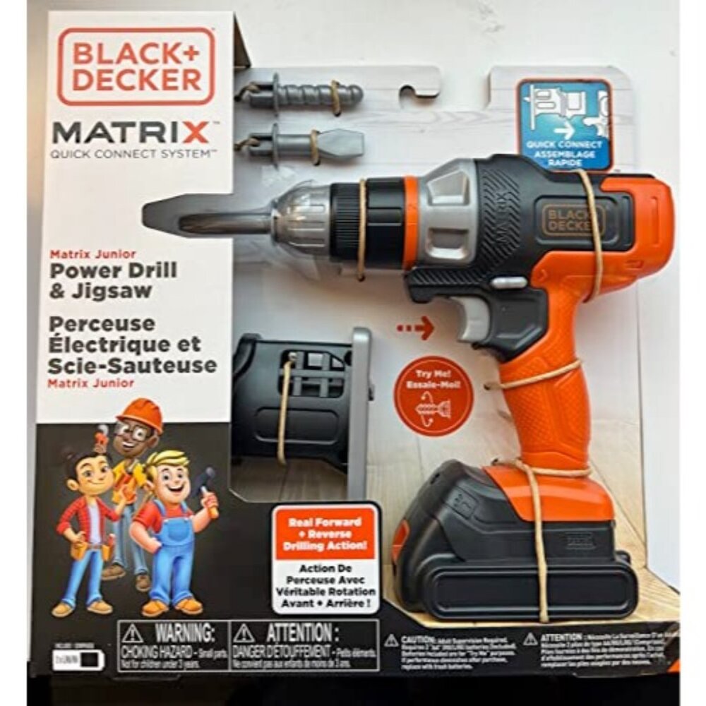 Kids Toy Black + Decker Matrix Jr Drill with Accessory